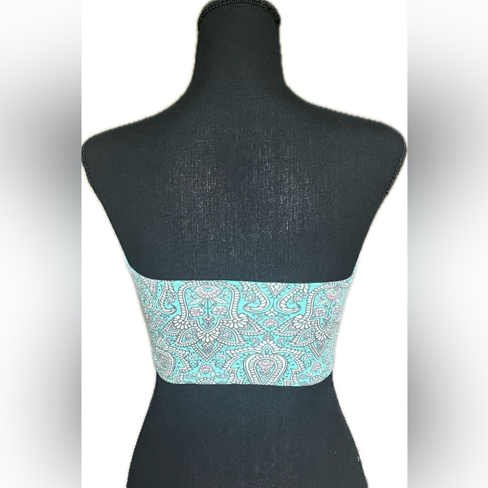 Strapless Reversible Paisley/Teal Tube Top. Women’s size S/M - Picture 4 of 8